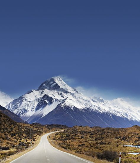 Lonely Planet on Twitter: "MT @lptraveller: #picoftheday Road stretching towards Mount Cook, or #Aoraki, the highest mountain in #NewZealand https://t.co/wyMGILDdAE" Mount Cook New Zealand, Aoraki Mount Cook, Australia Tourism, Road Trip Food, Mount Cook, Open Road, Beautiful Mountains, Lonely Planet, Places Around The World