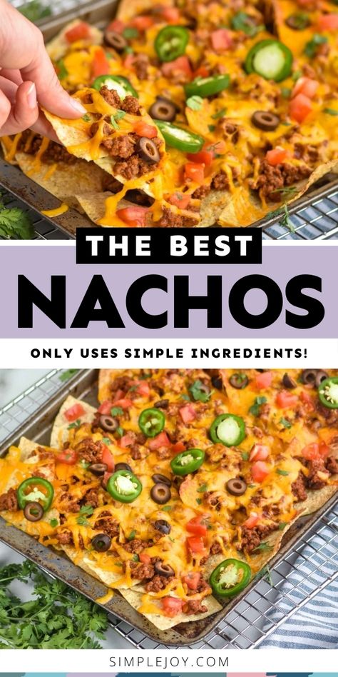 Sheet Pan Nachos Super Bowl Snack Stadium, The Best Nachos, Best Nachos, Sheet Pan Nachos, Snack Stadium, Pan Nachos, Superbowl Snacks, Food App, Food Waste