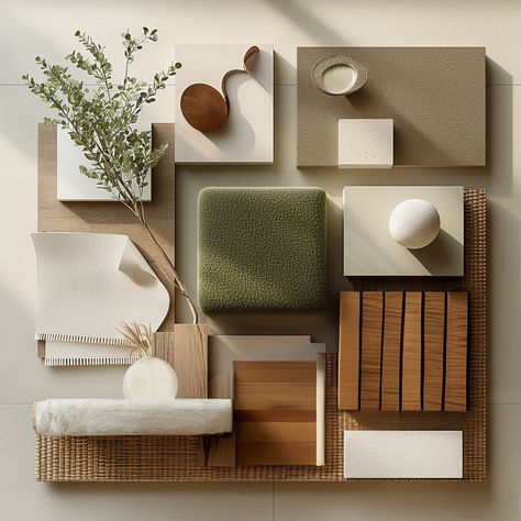 Japandi Mood Board Natural Material Interior, Modern Japandi Moodboard, Zen Interiors Design, Zen Mood Board Interior Design, Nature Modern Interior, Natural Material Interior Design, Interior Design Natural Materials, Tropical Japandi Interior, Scandi Interior Design Inspiration