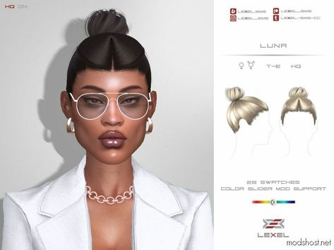 Sims 4 Slicked Back Hair, Sims 4 Sleek Bun, Sims 4 Slick Back Hair, Sims 4 Cc Slick Back Hair, Sims 4 Slicked Back Hair Cc, Sims Hair Mods, Mod For Sims 4, Slick Back Hair, Female Sims