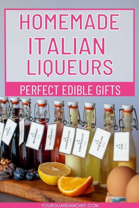 Craft your own Homemade Alcohol with this guide to Homemade Italian Liqueurs. From Italian Limoncello Recipe to other Homemade Liquor, these Cocktail Drinks are perfect for Summer Drinks and other Alcoholic Drinks Beverages occasions. Not only are they authentic and delicious, but they also make perfect Edible Gifts and Christmas Gifts. Enjoy the flavors of Italy right at home. Italian Limoncello Recipe, Italian Limoncello, Homemade Liqueur Recipes, Infused Liquors, Limoncello Recipe, Homemade Liquors, Italian Liqueur, Homemade Alcohol, Liquor Gifts