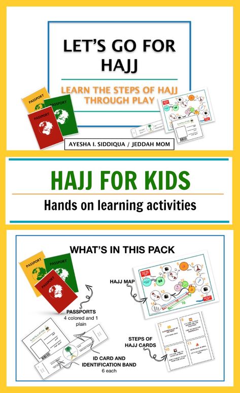 Hajj Activities For Preschool, Hajj Activities For Kids, Beattitudes For Kids, What Is Hajj, Islamic Homeschooling, Craft Business Plan, Countdown For Kids, Muslim Parenting, Muslim Kids Activities