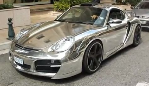 porsche cayman in chrome wrap by elite wrap Silver Porsche, E90 Bmw, Chrome Cars, Tech Art, Porsche Cars, Koenigsegg, Love Car, 50 Shades