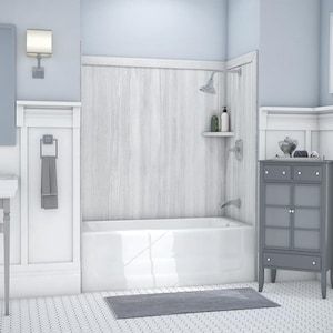 FlexStone Elite 32 in. x 60 in. x 60 in. Tub Surround in Silver Strata at Lowes.com Bathtub Surround, Wall Material, Easy Up, Bathtub Walls, Shower Wall Panels, Tub Surround, Tub And Shower, Shower Surround, Wall Trim