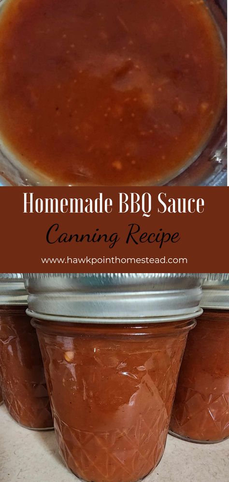 This homemade BBQ sauce recipe for canning is easy and delicious. It is made from fresh tomatoes and with no sugar! The recipe is just simple ingredients and can be made very quickly. Such a wonderful way to use those fresh tomatoes from your garden and make a wonderful BBQ sauce that can be used for so many things, and pairs perfectly with grilled meats like ribs, chicken and pork. This BBQ sauce is made with honey and little bit of heat which gives it an interesting flavor. Tomato Bbq Sauce Recipe, Bbq Sauce With Fresh Tomatoes, Fresh Tomato Bbq Sauce, Canning Bbq Sauce With Fresh Tomatoes, Canned Bbq Sauce Recipe, Bbq Sauce From Fresh Tomatoes, Bbq Sauce Canning Recipe, No Sugar Bbq Sauce Recipe, Canning Bbq Sauce