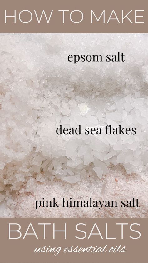 Epson Bath Salts Diy, Homemade Epsom Salt, Pink Himalayan Epsom Salt Bath Diy, How To Make Bath Salts With Epsom Salt, Diy Epsom Salt, Diy Epsom Salt Soak, Epson Salt Scrub Recipes, Sea Salt Bath, Epsom Salt Scrub Diy