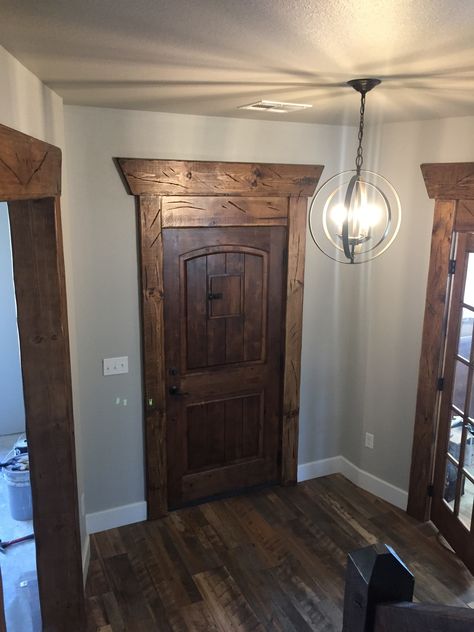 Farmhouse Bathroom, Wood Trim, House Inspo, Moldings And Trim, My Dream Home, Farmhouse, Front Door, Doors, Cottage