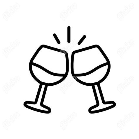 Outline Of A Person, Element Illustration, Flat Vector, Vector Icons, Wine Glasses, High Res, Png Images, Adobe Illustrator, White Background