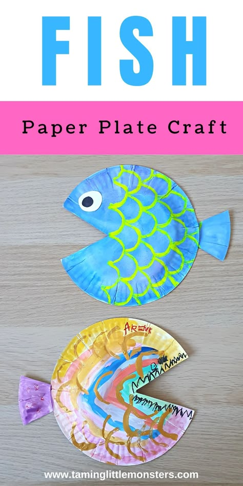 Easy Paper Plate Fish Craft for Toddlers and Preschoolers - Taming Little Monsters Underwater Animals Preschool, Under The Sea Preschool Activities Art Projects, Under The Sea Activity For Toddlers, Fish Projects For Preschool, Fish Activity For Preschool, Paper Plate Fish Crafts For Kids, Preschool Aquarium Crafts, Under The Sea Animals Crafts, Beach And Ocean Crafts For Toddlers