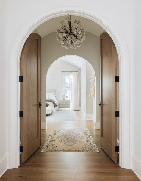 Interior Door Color, Arched Opening, Primary Suite, Arched Doors, Oak Doors, Spanish Colonial, Dream House Interior, Interior Design Firms, House Inspo