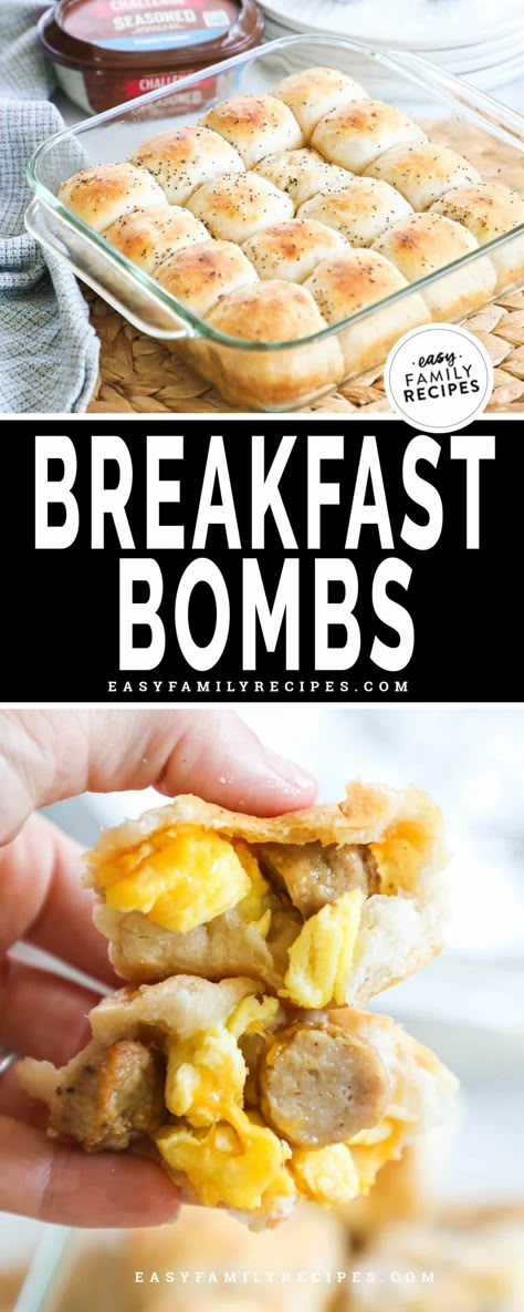 Stuffed Biscuit Breakfast Bombs · Easy Family Recipes Stuffed Breakfast Biscuit Ideas, Breakfast Recipe With Biscuits, Biscuit Filling Ideas, Biscuits Breakfast Ideas Pillsbury, Canned Biscuit Recipes Breakfast Eggs, Breakfast Canned Biscuit Recipes, Quick Breakfast Ideas With Biscuits, Loaded Breakfast Biscuits, Breakfast Pillsbury Biscuits