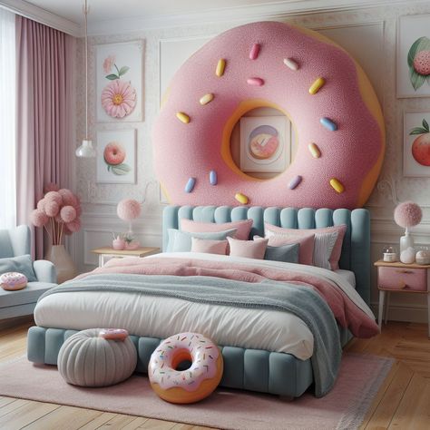 Candy Bedroom Theme, Candy Room Decor, Candy Room, Ice Cream Swirl, Luxury Architecture, Donut Decorations, Candy Design, Rooms Ideas, Kids Beds