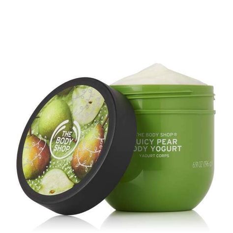 The Body Shop Logo, Body Yogurt, Organic Almond Milk, Body Shop Tea Tree, Vegan Bath Products, Body Shop At Home, Pear Body, Bath And Body Shop, Cream Lotion