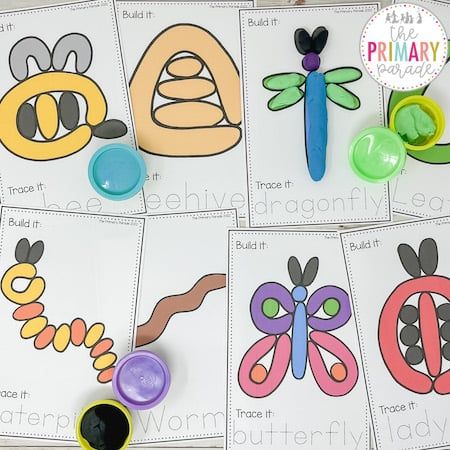 free insect playdough mats for fun spring printables and hands on bug themed activities for kids Insect Arts And Crafts, Insect Playdough, Insect Art Preschool, Bug Crafts For Toddlers, Insect Study, Movement Preschool, Plan 2023, Origami Paper Flowers, Bug Activities