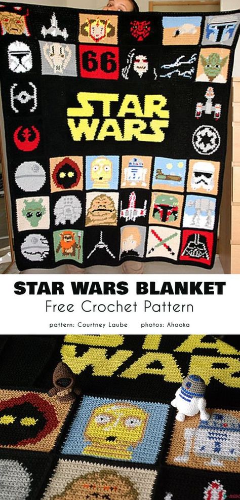 Star Wars Blanket Crochet, Blanket Ideas Crochet, Minecraft Crochet, Star Wars Blanket, Crochet Blanket Ideas, Star Wars Crochet, C2c Crochet Pattern Free, Disney Crochet Patterns, Crochet Disney