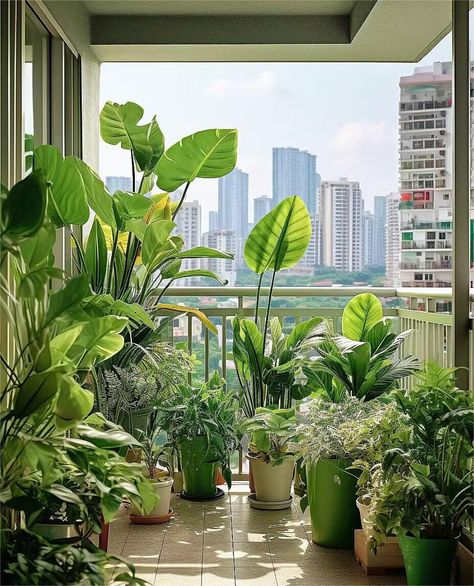 Artificial plant potted balcony landscaping Balcony Artificial Plants, Balcony Full Of Plants, Potted Plants Balcony, Plants On Balcony, Balcony Hacks, Balcony Privacy Plants, Balcony Plants Ideas, Balcony Greenery, Minimal Balcony