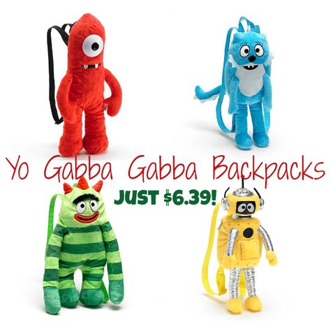 Kawaii, Yo Gabba Gabba Backpack, Fun Backpacks, Silly Clothes, Yo Gabba Gabba, Gabba Gabba, Plush Bags, Plush Backpack, Cute Backpacks