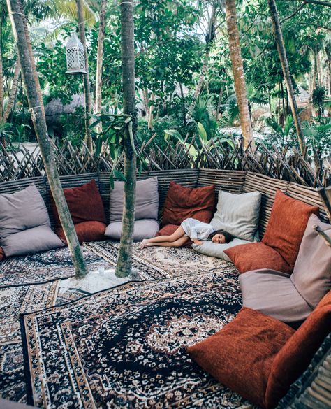 Tulum Mexico, House Goals, Hippie Style, My Dream Home, Tulum, Future House, Outdoor Seating, Outdoor Bed, Tree House