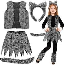 Werewolf Accessories, Girls Wolf Costume, Big Bad Wolf Costume, Wolf Halloween Costume, Wolf Ears And Tail, Halloween Werewolf, Wolf Dress, Werewolf Costume, Wolf Costume