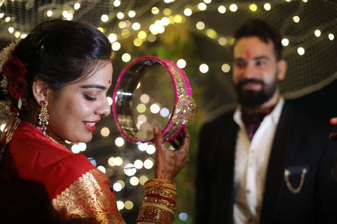 karwachauth look Couple Goals #karwachauth #Love #IndialCulture Karva Chauth Poses With Husband, Karwachauth Couple, Karwachauth Look, Wedding Suits Men Black, Rajasthani Bride, Karva Chauth, Diwali Photos, Diy Friendship Bracelets Tutorial, Bracelets Tutorial