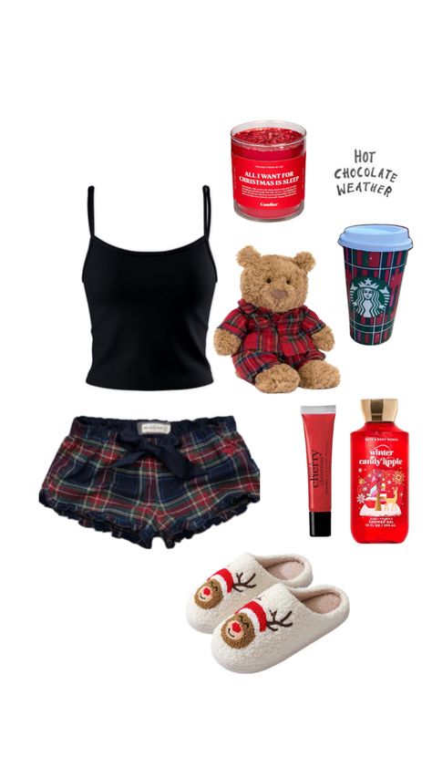 Asthmatic Outfits, Christmas Pj Ideas, Sleepover Clothes, Christmas Pjs Aesthetic, Pjs Aesthetic, Demure Outfit, Preppy Christmas Outfit, Christmas Sleepover, Outfit Ideaa