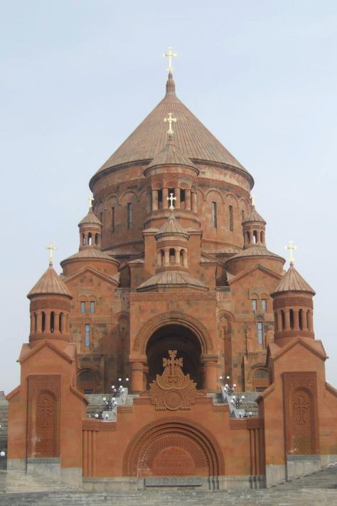 St. Hovhannes Church in Abovyan, Armenia. Architect Artak Ghulyan Armenian Church, Armenia Travel, Houses Of The Holy, Western Asia, Sacred Architecture, Religious Architecture, Old Churches, Country Church, Cathedral Church