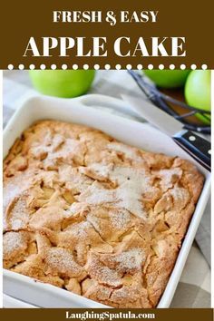 Apple Cake 8x8 Pan, Winter Apple Desserts, Quick Apple Cake, Smell Like A Bakery, Gardening Tattoos, Fall Tattoos, Apple Cake Recipe Easy, Apple Cakes, Easy Apple Cake