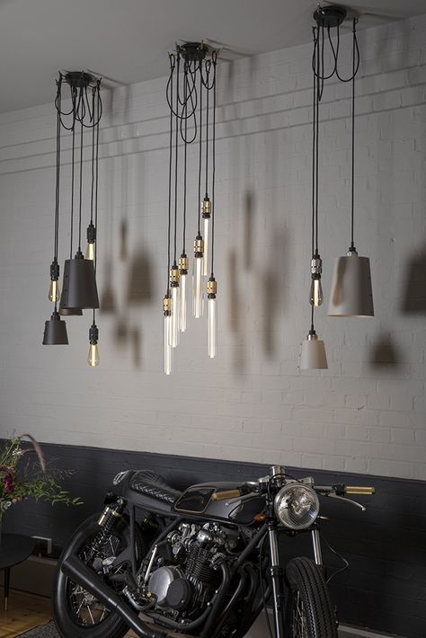 Buster And Punch Kitchen, Buster And Punch Lighting, Buster And Punch Pendant Lights, Pushrod Suspension, Buster And Punch, Hitching Post, Buster Punch, Industrial Chic, Track Lighting