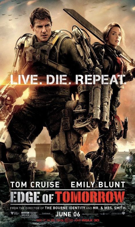 Edge of Tomorrow (2014) Rita Vrataski, 123 Movies, Charlotte Riley, Tom Cruise Movies, Edge Of Tomorrow, Science Fiction Movies, Forrest Gump, Groundhog Day, Insurgent