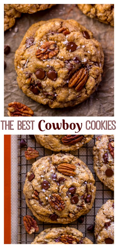 Best Cowboy Cookies, Cowboy Cookies Recipe, Cowboy Cookie, Cowboy Cookie Recipe, Cowboy Cookies, Food O, Cookies Recipe, Pecans, Cookie Recipe