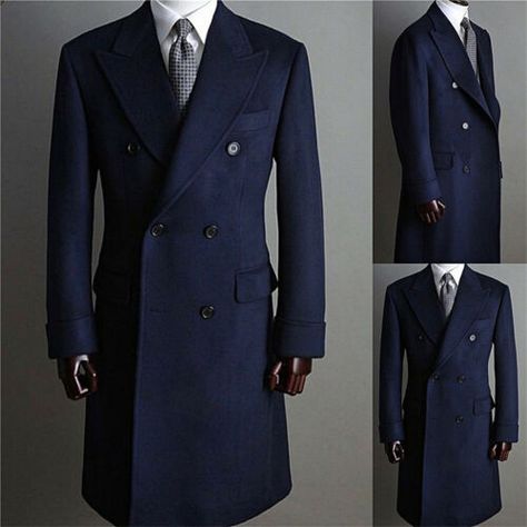 Gentlemen Style, Tuxedo Coat, Double Breasted Tuxedo, Long Coat Men, Jacket Ideas, Suits Men, Mens Blazer Jacket, Navy Man, Lapel Blazer