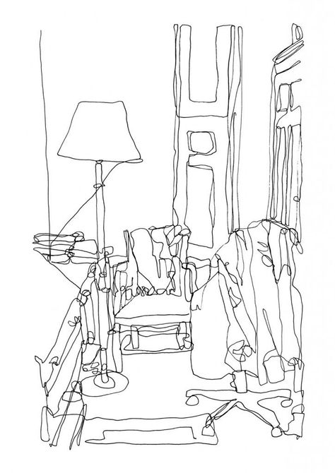 continuous line drawing living room . . . . . #inkdrawing #inkdrawings #penandinkdrawing #penandinkart #sketchbookdrawing #illustrationart #urbansketching #dibujo #tekening #originalartwork #worksonpaper #penandinkonpaper Continuous Line Drawings, Color Emphasis, Continous Line Drawing, Balance Movement, Blind Contour, Contour Line Drawing, Blind Contour Drawing, Observational Drawing, Contour Line