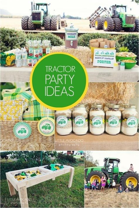 41 Farm Themed Birthday Parties | Spaceships and Laser Beams Farmer Birthday Party, Boy Birthday Party Ideas, John Deere Birthday Party, John Deere Party, 4de Verjaardag, John Deere Birthday, Tractor Birthday Party, Diy Sensory, Tractor Party