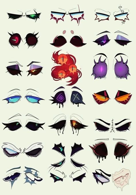 Cute Ocs Drawing, Shadow Oc Drawing, Drawing Eye Styles, Art Inspiration Eyes, Fire Themed Outfits Drawing, Collab Art Base Duo, Four Eyes Character Design, Demon Tail Designs, Eye Ideas Drawing