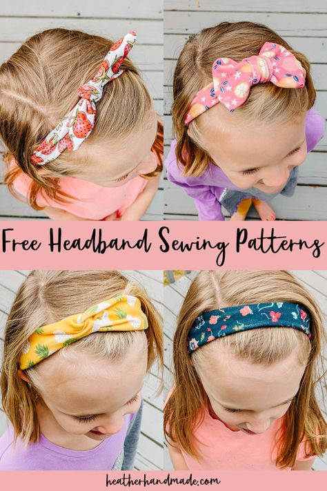 Free Sewing Patterns Archives • Heather Handmade Girls Headbands Diy, Make A Headband, Headband Sewing, Sewing Headbands, Simple Headbands, Sewing Machine Projects, Headband Tutorial, How To Make Headbands, Kids Headbands