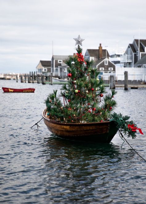 Photo Tile Fireplaces, Azimuth Circle, Nautical Christmas, Nantucket Island, With Christmas Tree, Instagram Christmas, Coastal Christmas, Watercraft, Noel Christmas