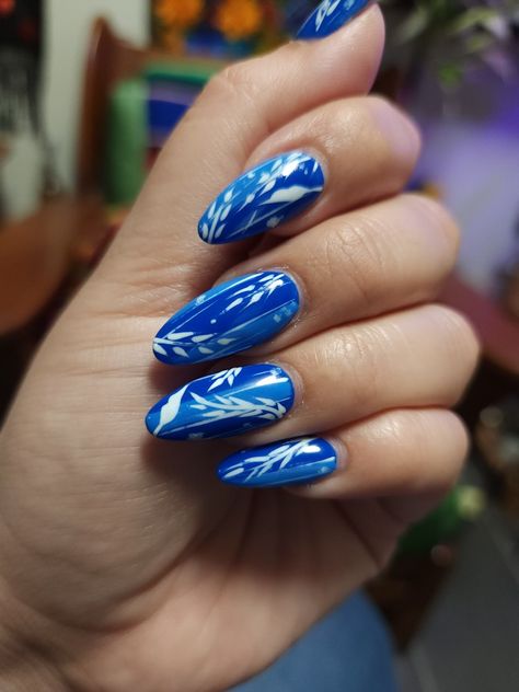 Nails inspired by RM of BTS' solo album Indigo. The visuals of Indigo focus on the natural color that is Indigo and uses cyanotype to further demonstrate the complexities of the album. Indigo Nail Art, Rm Indigo Nails, Indigo Nails Inspiration, Nails Inspired, Indigo Nails, Nice Nails, Solo Album, Glam Squad, Nails 2023