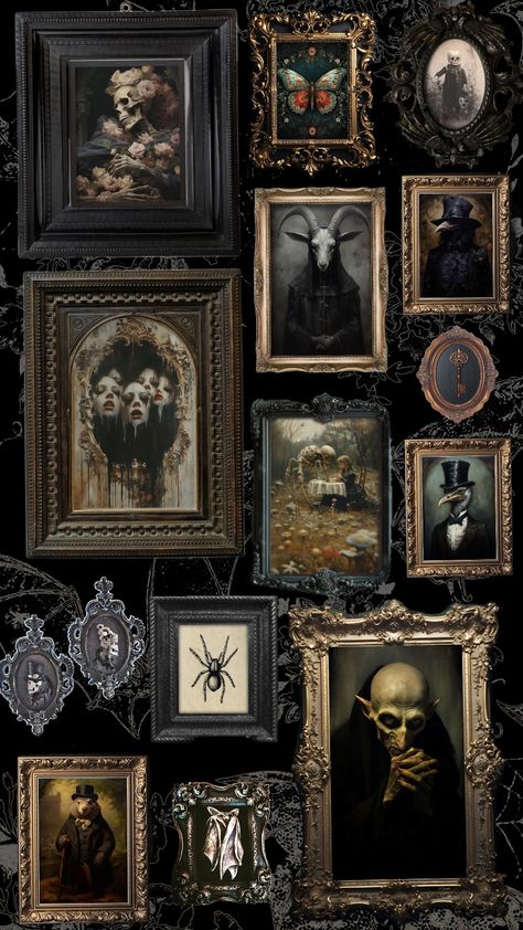 Gallery of Odd & Macabre #macabre #art #whimsey Victorian Gothic Interior, Goth Interior, Gothic Bar, Dark Cottagecore Decor, Macabre Decor, Gothic Interior, Modern Gothic, Dark Academia Decor, Dark Home Decor