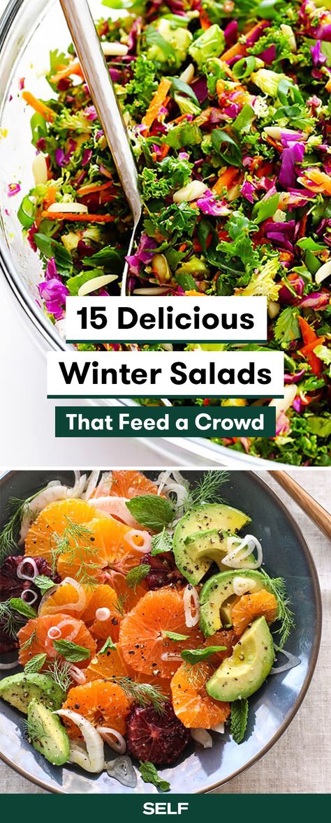 Salad Recipes Healthy Dinner, Winter Salads, Winter Fruit Salad, Winter Salad Recipes, Salads For A Crowd, Rainbow Salad, Seasonal Salad, Best Pasta Salad, Asian Salad