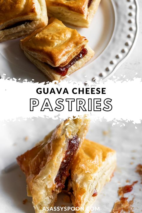 Cuban Pastries, Guava Cheese, Guava Pastry, Guava And Cream Cheese, Cheese Pastries, Guava Recipes, Breakfast Dessert Recipes, Guava Paste, Turnover Recipes