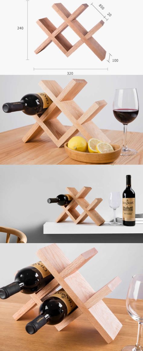 Vine Holder Wood, Diy Wood Wine Bottle Holder, Wood Bottle Holder, Wooden Bottle Holder, Wine Holder Diy, Homemade Wine Racks, Wine Holder Ideas, Diy Wine Bottle Holder, Wine Cabinet Diy