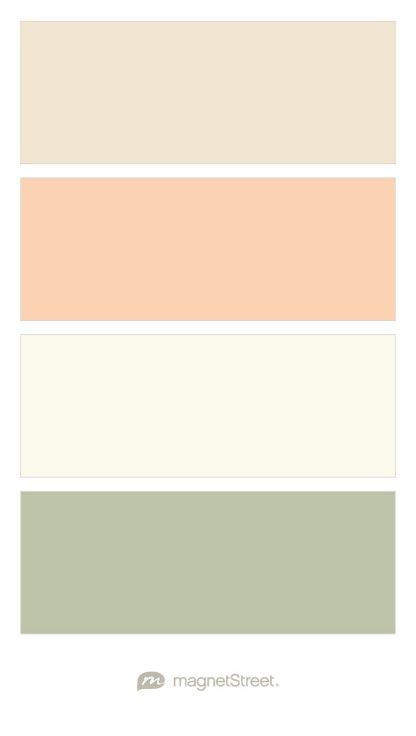 Champagne, Peach, Ivory, and Sage Wedding Color Palette - custom color palette created at MagnetStreet.com Sage Green Peach And White Wedding, Peach And Champagne Wedding Colors, Sage Green And Salmon Wedding, Apricot And Green Color Palettes, Light Coral Wedding Colors, Peach Blush And Sage Wedding, Sage And Salmon Wedding, Ivory Peach Wedding, Champagne And Peach Wedding Theme