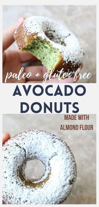 Donut Baked, Avocado Recipes Dessert, Avocado Dessert, Healthy Donuts, Gluten Free Donuts, Avocado Breakfast, Paleo Desserts, Paleo Treats, Dessert Ingredients