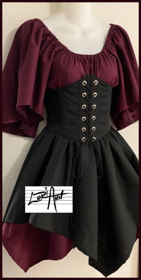 The idea is soemthing wrapped around the waist that is attacched to a skirt but not this particular style of skirt Corset Outfit Goth, Corset And Skirt Outfits, Costume Display, Medieval Outfit, Elf Fairy, Cincher Corset, Waist Cincher Corset, Double Life, Baggy Style