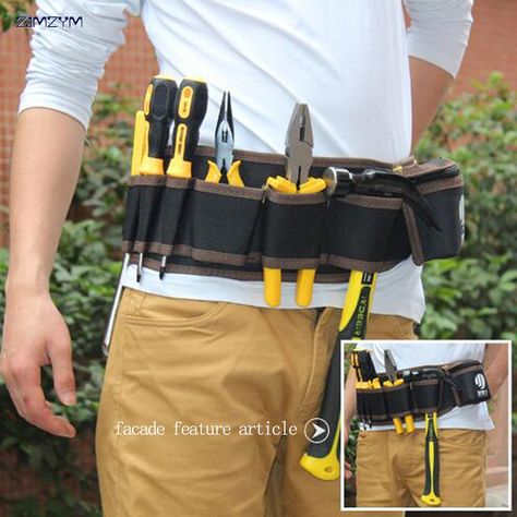 Multi-color Electricians Tool Belt Repair Pouch Pocket Tool Waist Bag Multifunctional Waterproof Carpenter Oxford cloth Tool Bag Tool Bag Diy, Electrician Tool Belt, Tool Bag Organization, Electrician Tool Bag, Canvas Tool Bag, Tools Bag, Tool Belts, Electrician Tools, Pocket Tool