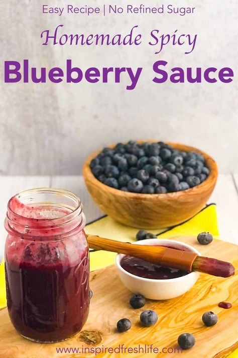 Blueberry Barbecue Sauce Recipes, Sauce For Steak, Blueberry Sauce Recipe, Flavored Salt, Glazed Ribs, Bacon Wrapped Pork Tenderloin, Chicken Sauce, Blueberry Syrup, Grilled Fruit