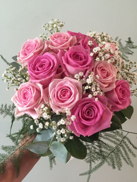 Small Pink Flower Bouquet, Pink Hoco Bouquet, Pink Hoco Flowers, Pink Bouquet Prom, Pink Prom Bouquet, Hoco Flowers, Natural Bridal Bouquet, Prom Flowers Bouquet, Funeral Bouquet