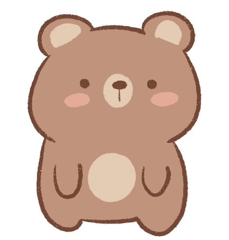 Cute Easy Characters To Draw, Draw Teddy Bear Easy, Drawing Cute Animals Easy, Cute Easy Bear Drawing, Bear Drawings Cute, Cute Simple Bear Drawing, Cute Drawings Bear, Drawing A Bear, Cute Cartoon Drawings Kawaii