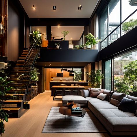 A modern 4-levels high-density house in tapei after 30 years... by A320 Henry - Playground Modern Loft Apartment, Modern Penthouse, Loft House Design, Small House Interior, Mini Houses, Vintage Interior Design, Container House Plans, Urban Industrial, Passive House