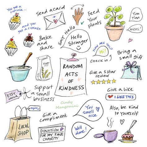 Rand Acts of Kindness – Cindy Mangomini Drawing Items, Kindness Day, Act Of Kindness, Spread Positivity, Acts Of Kindness, Random Acts Of Kindness, Small Things, Say Hello, Little Things